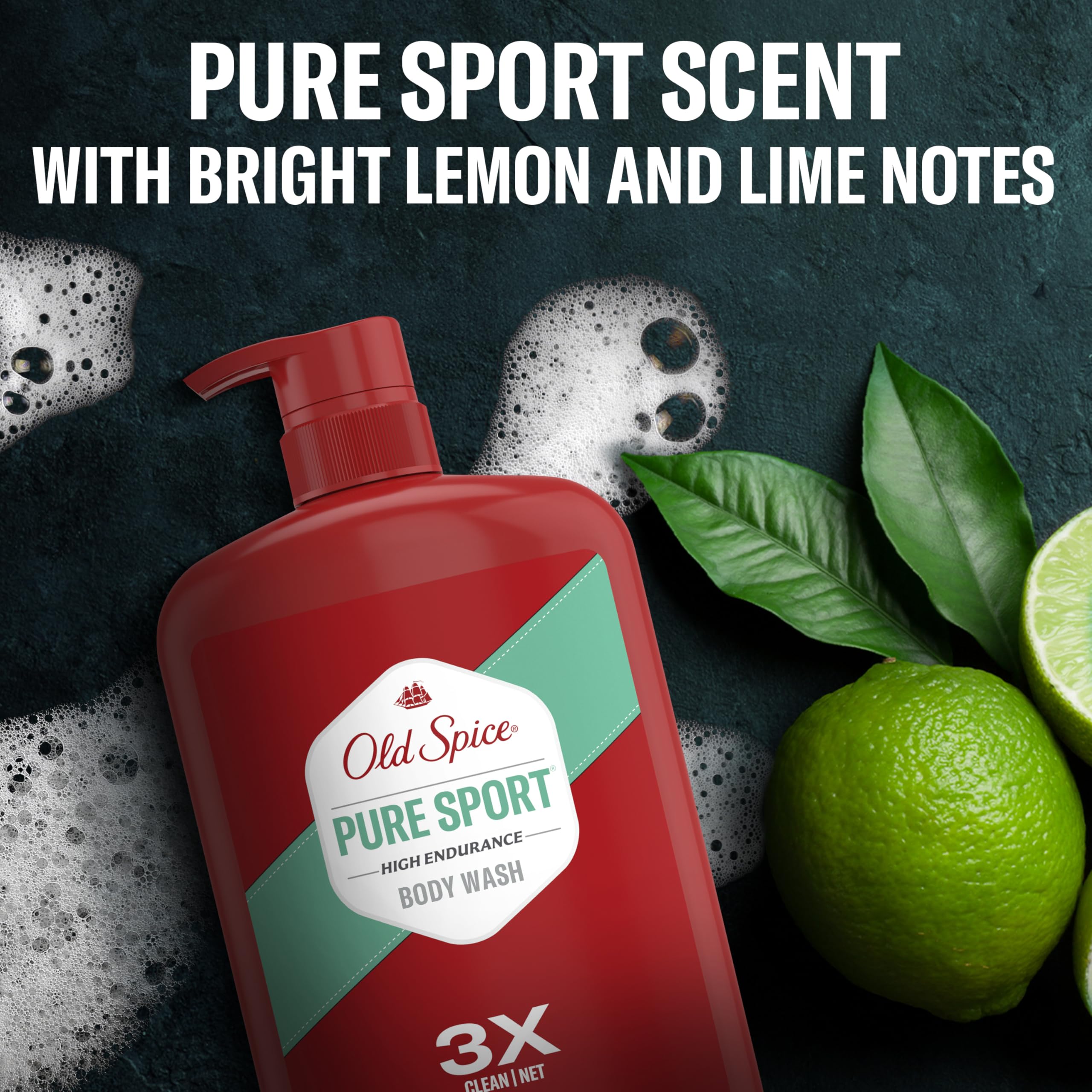 Old Spice Refreshing Body Wash for Men, High Endurance, 3X Defense, 24/7 Shower Fresh with Long Lasting Scent, Pure Sport Scent, 33.4 oz (Pack of 4) - Image 5