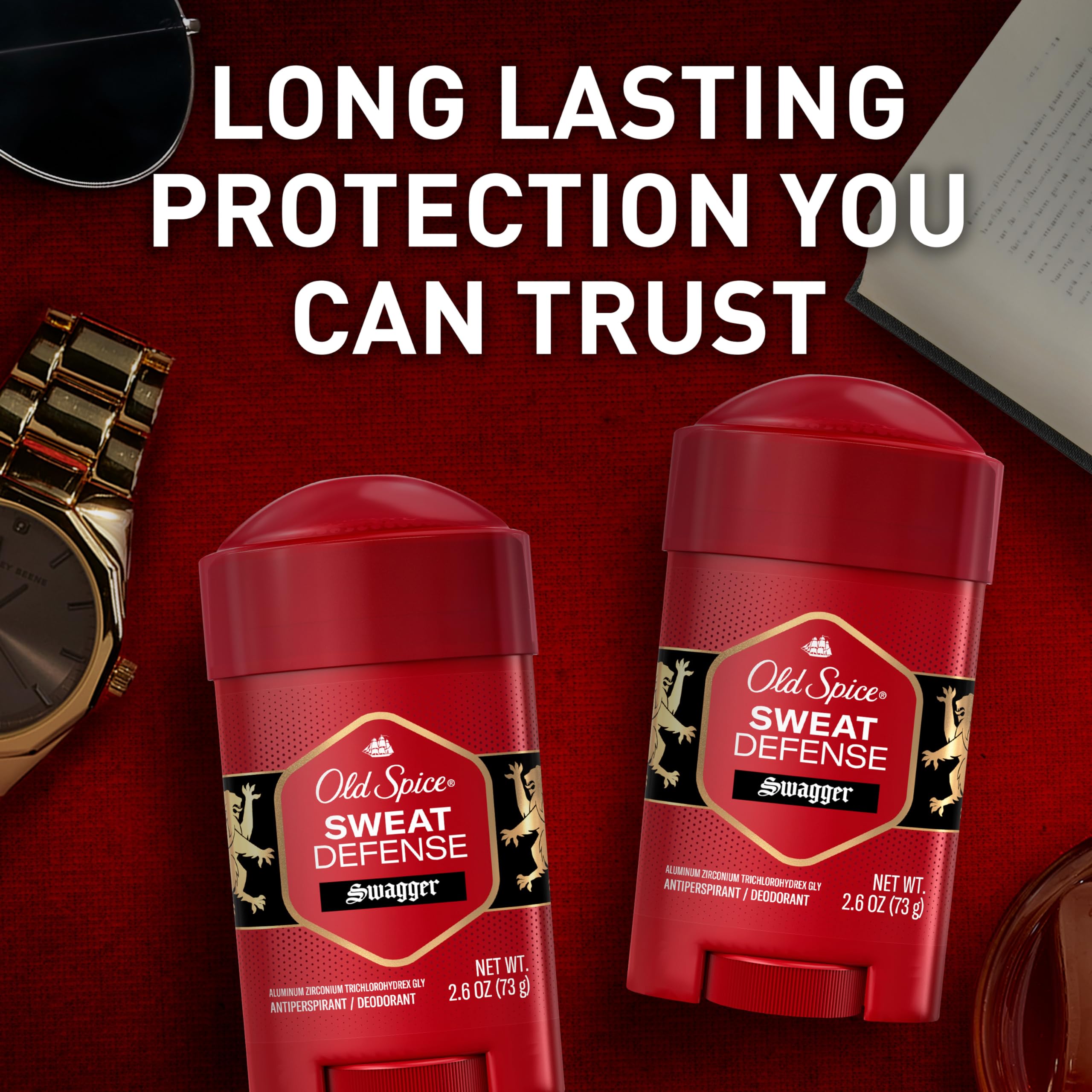 Old Spice Sweat Defense Antiperspirant & Deodorant for Men, 24/7 Ultimate Sweat Protection, Long Lasting Scent, Soft Solid, Swagger with Cedarwood Scent, 2.6 oz (Pack of 2) - Image 6