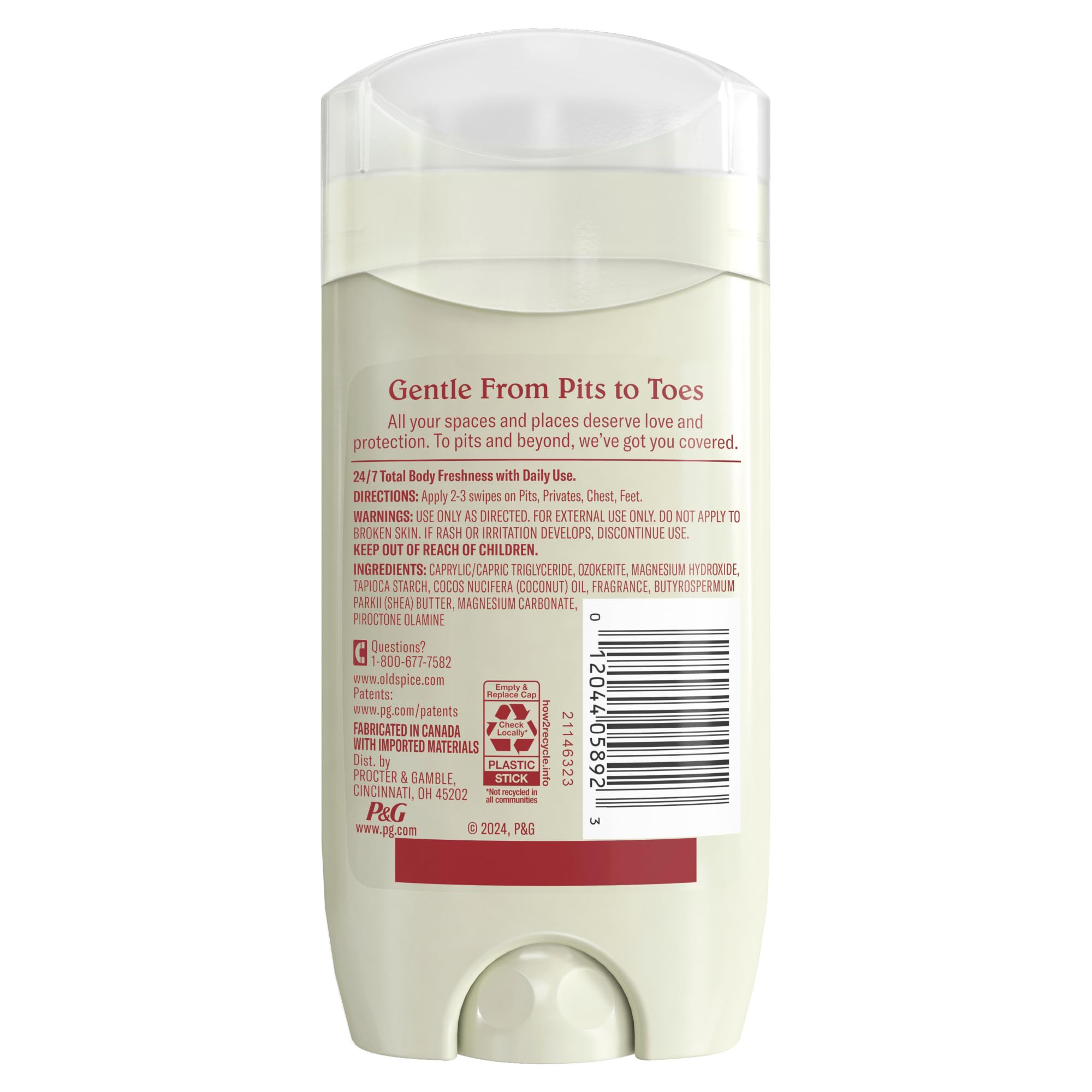 Old Spice Whole Body Deodorant Stick for Men, Aluminum Free, Vanilla + Shea Scent, 24/7 Odor Protection, 24/7 Lasting Freshness, Dermatologist Tested, Gentle on Skin, Safe to Use All Over, 3.0 oz - Image 10