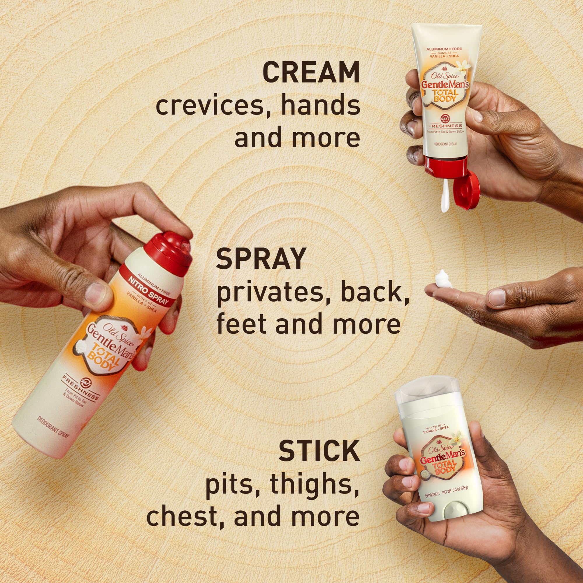 Old Spice Whole Body Deodorant Stick for Men, Aluminum Free, Vanilla + Shea Scent, 24/7 Odor Protection, 24/7 Lasting Freshness, Dermatologist Tested, Gentle on Skin, Safe to Use All Over, 3.0 oz - Image 8